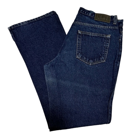DKNY Dark Wash Straight Leg Inside Slit Jeans SZ 12 - Picture 1 of 9